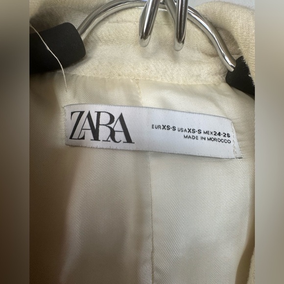 Zara Double-Breasted Cream Coat - Picture 7 of 16